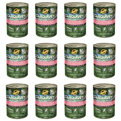 Mokra karma dla psów z łososiem i indykiem 12x400G Arquivet Mokra karma dla psów z łososiem i indykiem 12x400G Arquivet