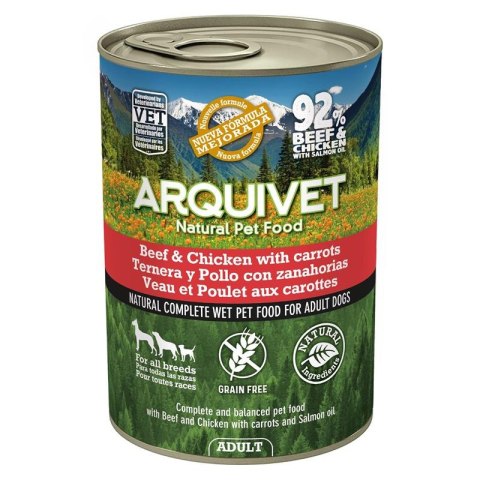 Mokra karma dla psów z wołowiną i kurczakiem 400G ARQUIVET Mokra karma dla psów z wołowiną i kurczakiem 400G ARQUIVET