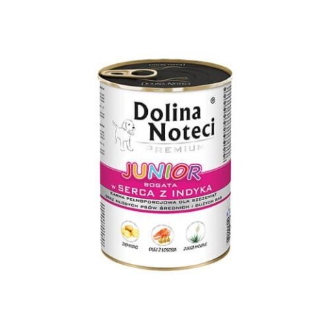 Dolina Noteci Premium Junior bogata w serca z indyka 400 g Dolina Noteci Premium Junior bogata w serca z indyka 400 g