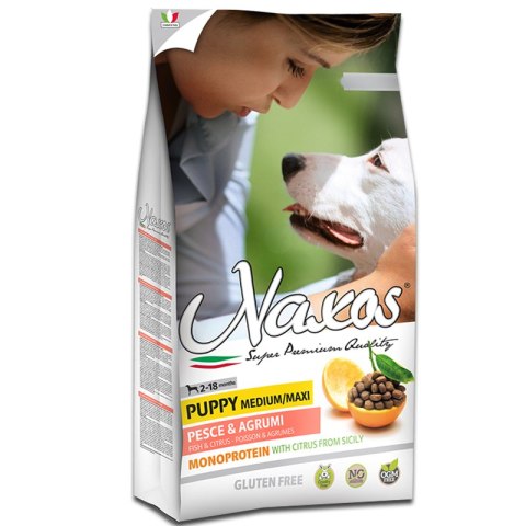 Naxos Puppy Medium/Maxi Ryba Karma Bezglutenowa i Monobiałkowa dla psów ras średnich i dużych 12kg Naxos Puppy Medium/Maxi Ryba Karma Bezglutenowa i Monobiałkowa dla psów ras średnich i dużych 12kg
