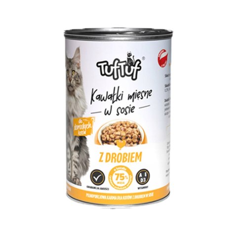 TUF TUF KOT kawałki mięsne z drobiem 415g Bult TUF TUF KOT kawałki mięsne z drobiem 415g Bult