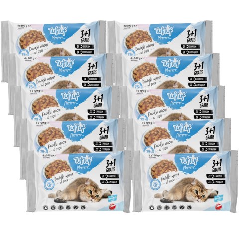 TUF TUF saszetki dla kota 40 x 100g RYBA MIX SMAKÓW TUF TUF saszetki dla kota 40 x 100g RYBA MIX SMAKÓW