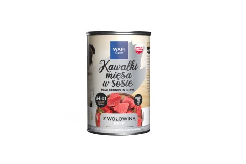 WAFI Puszka kawałki mięsne z wołowiną dla psa 415g WAFI Puszka kawałki mięsne z wołowiną dla psa 415g