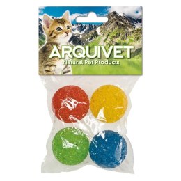 Gumowe piłeczki z dzwoneczkiem 4 cm dla kota 4 szt. Arquivet