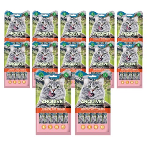 Zestaw - Kremowa przekąska z kurczakiem i krabem 12 x 5X14 g Arquivet Zestaw - Kremowa przekąska z kurczakiem i krabem 12 x 5X14 g Arquivet